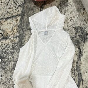 White Hooded Mesh Top